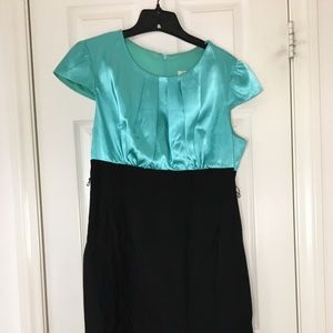 Dress Barn - turquoise black dress